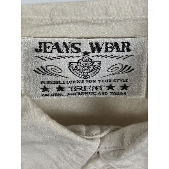 Jeans Wear Trent Men's XL Cream Color Long Sleeve  Button Up Shirt - Picture 3 of 9